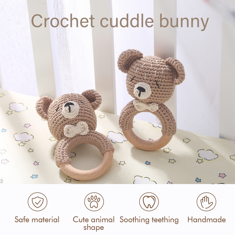 1pc crochê animal urso chocalh - Baby Products Pictures avaliação e preço