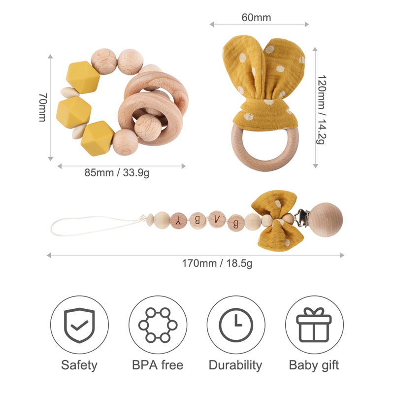 Baby's Cotton Rattle Wooden Ri - Baby Products Pictures avaliação e preço