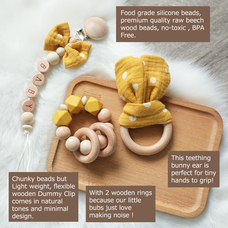 Baby's Cotton Rattle Wooden Ri - Baby Products Pictures avaliação e preço