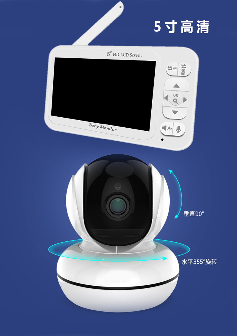 Monitor de Bebê com Tela de 5  - Wireless Baby Monitor avaliação e preço